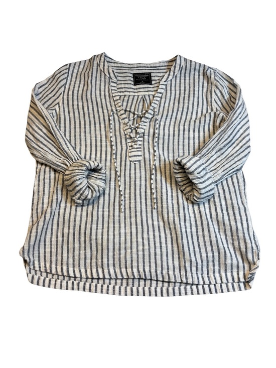 Abercrombie & Fitch Tops - Abercrombie & Fitch Striped Cotton Top Medium Boho Coastal Tie Detail